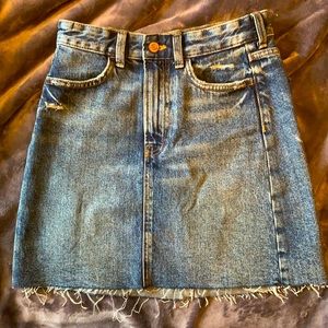 H&M Frayed Denim Mini Skirt